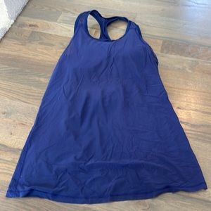 Lululemon Blue Sheer Tank with Built in Bra Size 6